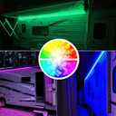 RV Awning Lights, 12V 50FT RGB RV Camping Awning Lights, IP68 WaterproofRV Exterior Strip Lights for Motorhome Travel Trailer Canopy Party, Stands Food Trucks