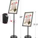 DISPLAYSWORKER Sign Stand, Sign Holder Floor Stand with Heavy Duty Pedestal ,Adjustable Pedestal Poster Stand Aluminum Snap Frame for 8.5 x 11 Inch, Black