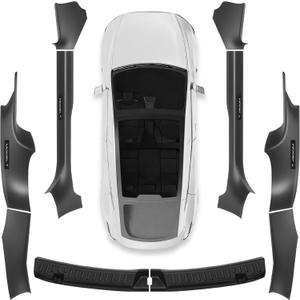 10Pcs for Tesla Model Y Juniper(2025-2026) Matte Black Door Sill Protector with Bumper Guard [Anti-Kick & Keep Clean] Door Sill Guard Cover for Tesla Model Y Juniper Accessories 2025 2026