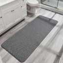 Bath Mat,Ultra Thin Bathroom Runner Rugs,Large Bath Mats for Bathroom,Quick Dry,Non-Slip,Machine Washable,Low Pile,Bath Rug,Shower Outside,Sink,Home Decor Accessories.Dark Grey,2'x5'（24x60inch）