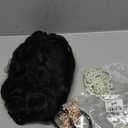 1920s Finger Wave Wig Women Black 30s Vintage Flapper Wig Lady Rockabilly Short Curly Wig Halloween Party Cosplay Costume Synthetic Hair + Cap