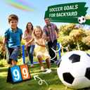 Kids Soccer Goal Set for Backyard, Portable Soccer Nets Set of 2 with Soccer Ball, Scoreboard, Agility Ladder, Cones and Target Nets, Indoor Outdoor Soccer Training Equipment for Boys and Girls