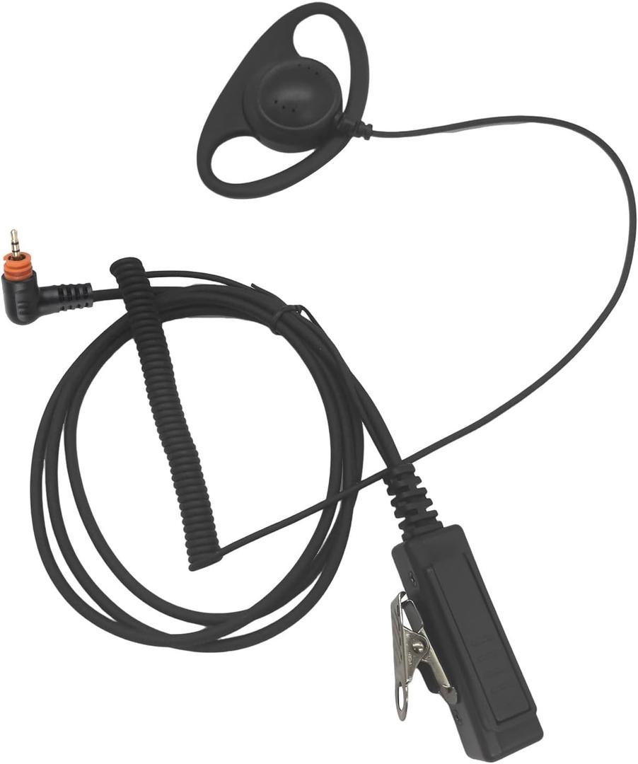 HELETUL Walkie Talkie Ear Piece D Shape D-Ring Loop Shaped Earpiece Surveillance Headset Headphone with Mic Earphone for Motorola Mototbro Radio SL7550 SL7580 SL300 SL500 SL3500E SL8550 SL8050 TLK100