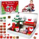 Christmas Mini Magnetic Building Blocks - 42PCS Travel Mini Magnet Cubes with Case for Toddlers Kids Road Trip Airplane Activities, Educational STEM Sensory Toys Xmas Gifts for Age 3+ Boys Girls