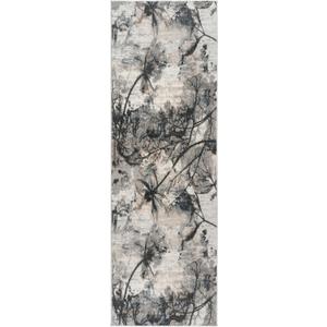 Gertmenian Classic High Low Indoor Woven Area Rugs, Boho Abstract Home Decor, Carpet for Living Room Kitchen Bedroom Entryway Foyer, 2x8 Runner, Robbia Gray, 25321