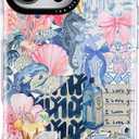 for iPhone 16 Pro Case, Romantic Coastal Collage, Romantic Soft Slim TPU Compatible with MagSafe, Military-Grade Drop Protection & Camera Protection for Women Girls Ocean