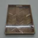 Acacia Wood Serving Tray with Handles15.7x11.8 in Colorful Wooden Serving Tray Ottoman Tray Decorative Serving Trays Platter for Breakfast in Bed, Great for Lap &Couch