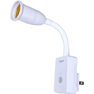 E27/E26 Plug in Light Bulb Socket Adapter Extender with Motion Sensor Switch, Dusk to Dawn Motion Activated for Front Door, Porch, Garage, Basement, Closet, Entrance, Porch, Stairs, Hallway