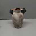 9.84 Inch Ceramic Vase with Handles, Tuscan Decor Antique Terracotta Vase, Rustic Decorative Flower Vase for Home Decor, Farmhouse, Living Room, Table, Bedroom, Office, Entrance- Gray