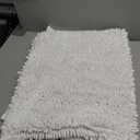 Bathroom Rugs Non Slip Washable 32x20, Extra Thick Soft Chenille Absorbent Bath Mat, High Density Barrier Non Slip Backing, Quick Dry Plush Shaggy Floor Carpet for Tub&Shower, White