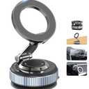 Gahenwo Vacuum Magnetic Car Phone Holder Stand,360° Adjustable Car Phone Mount for Magsafe with Suction Cup & Swivel Lock,Foldable Phone Holders for Your Car,Cell Phone Car Mount for iPhone & Android