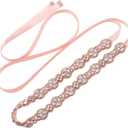 Women's Rhinestone Wedding Sash Belt Crystal Bridal Belts for Party Prom Evening Dresses Gown