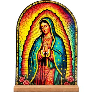 TALPGOD Our Lady of Guadalupe Stand Catholic Ornament Statue  Virgin Mary Statue Acrylic Tabletop Dcor for Home Altar & Desk, Christian Gift for Women & Men