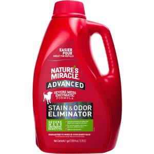 Natures Miracle Advanced Stain And Odor Eliminator for Dogs, Fresh Scent, Severe Mess Enzymatic Formula For Tough Pet Messes, 1 Gallon (128 Fl Oz (Pack of 1))