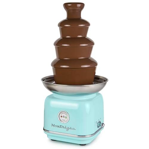 Nostalgia 4 Tier Electric Chocolate Fondue Fountain Machine for Parties - Melts Cheese, Queso, Candy, and Liqueur - Dip Strawberries, Apple Wedges, Vegetables, and More - 32-Ounce - Aqua Nostalgia 4 Tier Electric Chocolate Fondue Fountain Machine for Parties - Melts Cheese, Queso, Candy, and Liqueur - Dip Strawberries, Apple Wedges, Vegetables, and More - 32-Ounce - Aqua