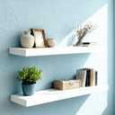 Floating Shelves for Wall(Set of 2)-36 Inch White Wood Wall Shelf with Invisible Brackets for Bathroom,Bedroom,Drawingroom,Kitchen for Decor(2pcs,White) (7.8"D x 36"W x 1.73"H)