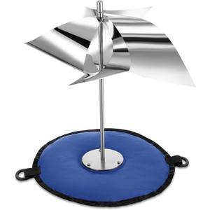 Qualirey Pigeon Spinning Deterrent Set for Outside Include Sand Bag Boat Base and Reflective Wind Powered Bird Deterrent for Boat Dock Outside Yard Vegetable Garden Patios Rooftop