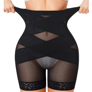Nebility Shapewear Tummy Control Body Shaper High Waisted Butt Lifting Panties Shapewear Shorts Thigh Slimmer, L