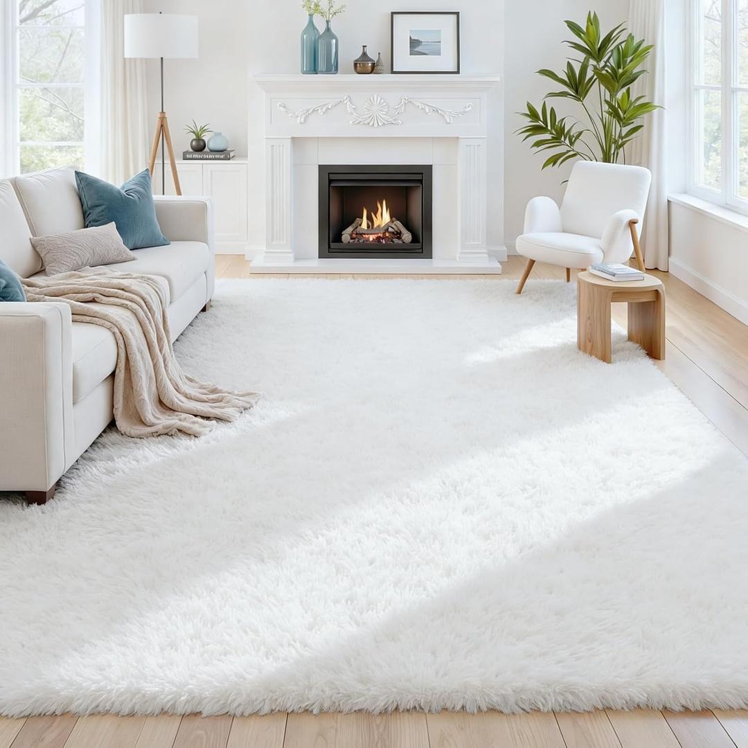 6x9 Area Rugs for Living Room Rug: Soft Fluffy Shag Beige Rugs for Bedroom, Non-Slip Large Fuzzy Plush Rug Indoor Floor Carpet for Nursery Kids Boys Girls Room, Dorms, Playroom, Modern Home Decor