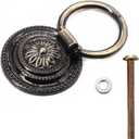 binifiMux 8 Pack Ring Drop Vintage Pulls for Cabinet Dresser Drawer Bookshelves Bronze Tone 37mm Diameter, European Style