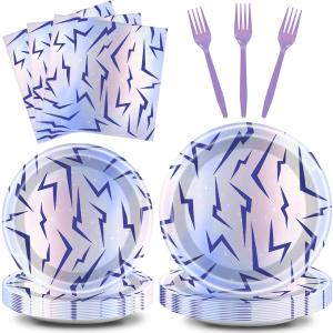 Purple Demon Party Tableware Purple Demon Plates Purple Party Decorative 20 Guests