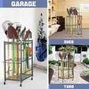 WALMANN Garden Tool Organizer on Wheels, Rakes/Shovels/Yard Tools Stand, M