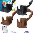 Stocking Stuffers for Teen Boys Girls Gifts Cell Phone Stand Upgrade Adjustable Rock on Lazy Phone Stand for Desk Cool Funny Gadget Gifts for Christmas Adult Men Women Wife 2 Pack (Black&Brown, 2)