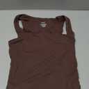 QINSEN Womens Tank Top Sleeveless Square Neck Casual Basic Fitted T- Shirts Brown M