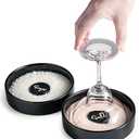 Zoeeker Bar Glass Rimmer for Margarita and Cocktail, Ceramic Salt Sugar Glass Rimmer Sugar Container for Cocktails Home Bar Accessories Set of 2, Black