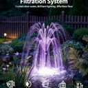 POPOSOAP Pond Filter with Fountain Kits Built-in U-V Clarifier, 660GPH Pond Pump Filter with RGB LED Lights & Remote Controller Light Timer, Pond Filters for Outdoor Ponds Clean, Clear P2300D