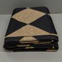 Lahome Colette Checkered Easy Jute 3x5 Outdoor Patio Rug, Washable Rugs for Entryway Diamond Indoor Outdoor Living Room Carpet, Farmhouse Neutral Non Slip Black Door Carpet for Backyard Bedroom (Black/Checkerboard -2)