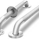 Grab Bars for Bathtubs and Showers, 304 Stainless Steel Handicap Grab Bar, Anti Slip Bathroom Handrail with Knurled Surface, Holds up to 500 LBS Safety Shower Handle (24 Inches 2 Pack)