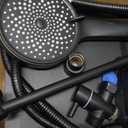 Shower Head, 8 inch Multifunction High Pressure Rain Shower Head with Handheld Spray Combo with 11'' Angle Adjustable Extension Arm/Flow Regulator/Shower System Matte Black