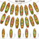 2 x 2pcs Hawaii Tiki Surfboard Banners Hawaii Luau Party Decorations Tiki Surfboard Theme Banner Decorations for Tiki Bar Party Summer Beach Theme Party Baby Shower Supplies