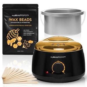 My Beauty Spot Wax Machine & Wax Kit for Women - At-Home Hair Removal Waxing Kit - Full Body Bikini Brazilian - Painless Wax Warmer Melter with Exfoliating Honey Wax Beads