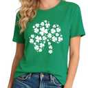 GONOSEED St Patricks Day Shirt Women St Patricks Day Outfits for Women Shamrock Earrings Accessories Saint Patricks Day Shirt - M