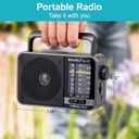 Portable AM/FM Transistor Radio with Loud Speaker, Battery or USB Powered - Compact Emergency Radio for Indoor, Outdoor, Travel & Storms (Model BJL-671)