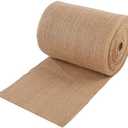 Burlap Table Runner 12 Inch by 50 Yards Natural Jute Hessian Burlap Roll Crafts Fabric Rolls with Sewn Edges for Country Rustic Party Wedding Decorations Farmhouse Kitchen Decor(12" x50Yard)