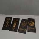 Qunclay 4 Pcs Rustic Boho Wall Decor Moon Phases Wall Art Witchy Room Decor Relax Soak Unwind Breathe Hanging Gothic Minimalist Pediments Farmhouse Moon Sign for Bathroom (black and gold)