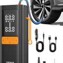 Tire Inflator Portable Air Compressor, 5X Faster 150PSI Car Tire Air Pump for Inflatables, 12V DC Wireless Tire Inflator with Digital Pressure Gauge/LED Light, for Car/Motorcycles/Bicycles/Balls