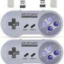 ZAMPAM Wireless Controller for Mini SNES (Classic Edition, Only Works with Original Mini SNES Gamepad with USB Wireless Receiver Compatible with Switch, Windows,iOS,Liunx,Android Device (2 Packs)
