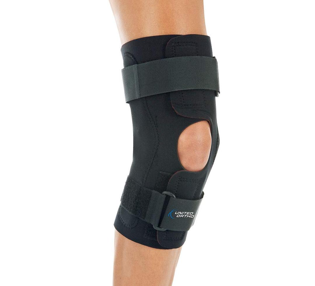 United Ortho USA35009 Wraparound Hinged Knee Brace, XXL, Black