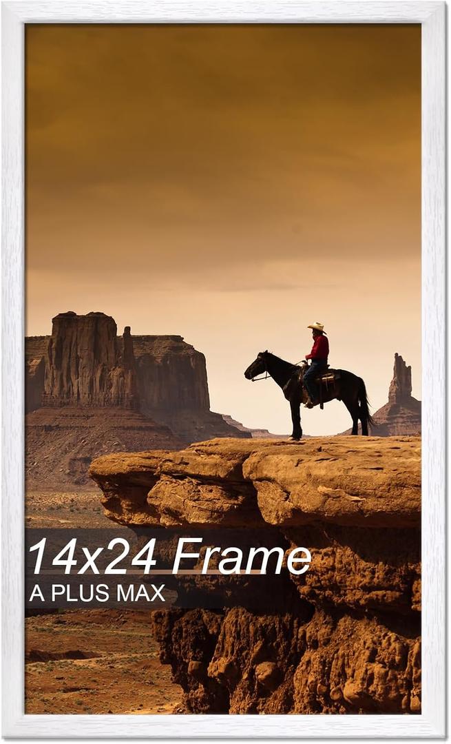 A PLUS MAX 14x24 Picture Frame White Light Weight Wall Mount