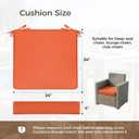 UNIKOME Outdoor Chair Cushions Set of 4, Water Resistant Patio Seat Cushions with Ties for Outdoor Furniture, High-Density Foam, UV & Fade Resistant, Piped Edge – 24" x 24" x 4", Orange