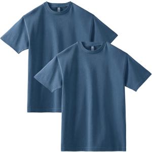American Apparel Unisex-Adult Heavyweight Cotton T-Shirt, Style G1301/G1301gd, Multipack (Small, Faded Navy (2-pack), Small)