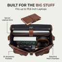 cuero Leather Messenger Bag for Men, 18 Inch Laptop Crossbody, Handmade Leather Shoulder Satchel Bag for Men, Full Grain Business Briefcase for Office/Work/Travel - Vintage Brown