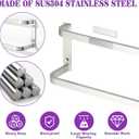 Alise Double Towel Bars 32 Inch, Double Towel Rack for Bathroom Stainless Steel Bathroom Towel Rack Wall Mounted Towel Holder, Brushed Nickel