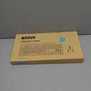 Wireless Keyboard and Mouse Combo, MARVO 2.4G Ergonomic Wireless Computer Keyboard with Phone Tablet Holder, Silent Mouse with 6 Button, Compatible with MacBook, Windows (Black)