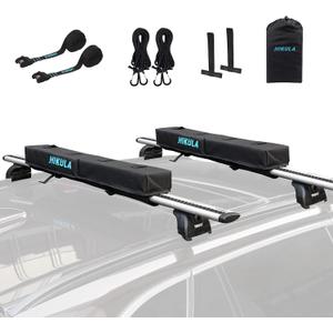 31''Soft Roof Rack Pads for Various Crossbars with Two 15' Premium Scratch Resistant Silicone Buckle, PP Rope,Quick Loop and Storage Bag, for SUPs, Surfboards, Kayaks, Canoes Includes Storage Bag