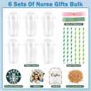 Nurse Appreciation Gifts, 6 Pack DIY Coffee Cup Gift Card Holder Kit with Ribbon, Stickers, Straws, Nurses Week Gifts Bulk 2026, School Nurse Gift, Thank You Nurses Gift for Women, RN, LPN, Graduation